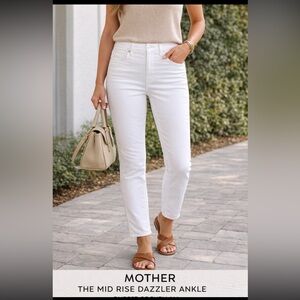 Mother the Mid Rise Dazzler Ankle Jean